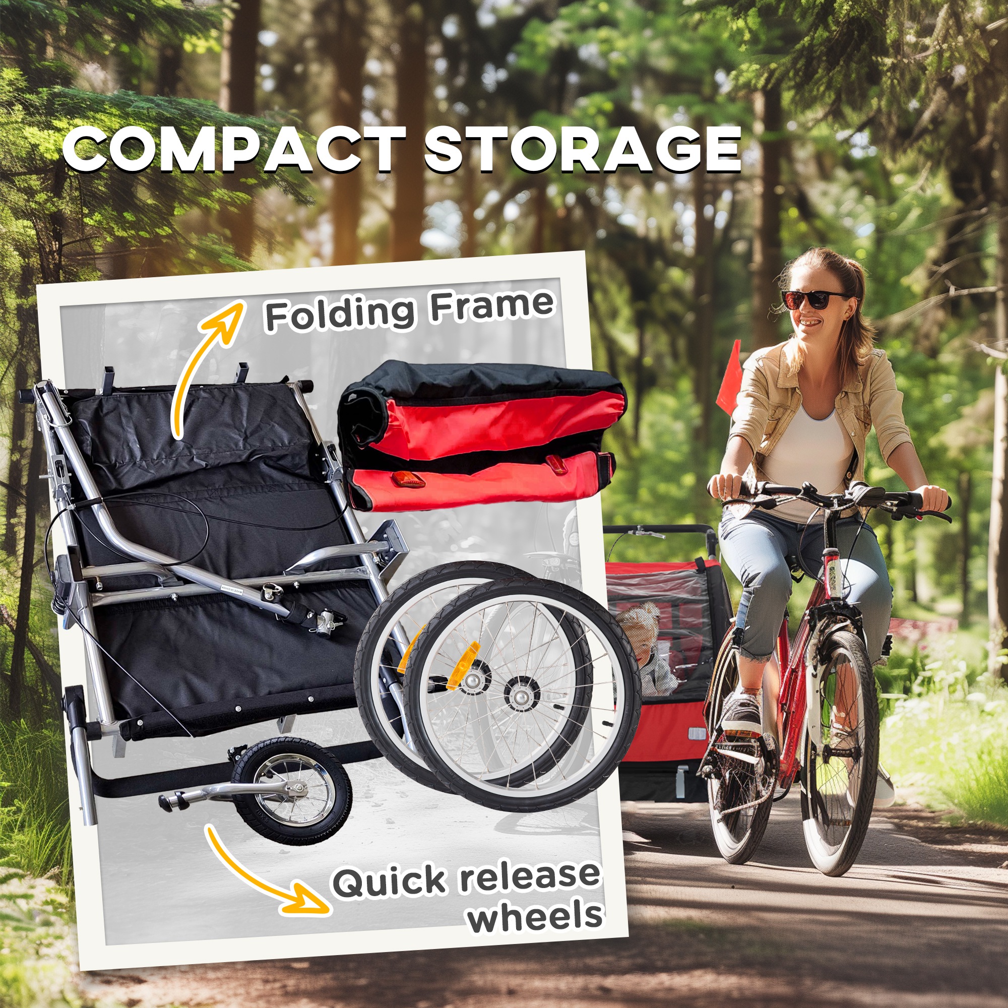 2-Seat Elite 360 Swivel Bike Trailer for Kids